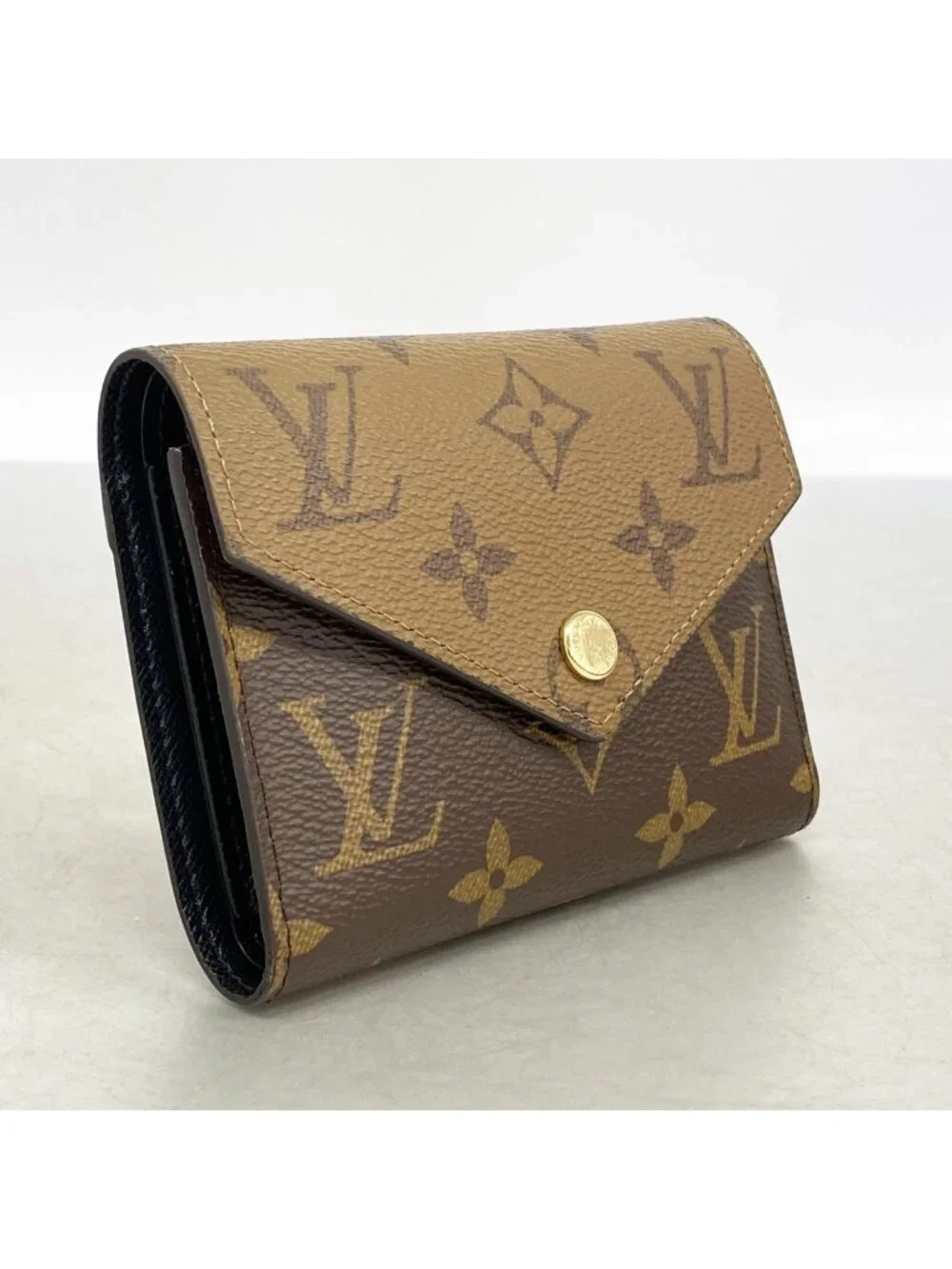 Louis Vuitton Trifold Wallet Monogram Reverse Portefeuille Victorine Brown